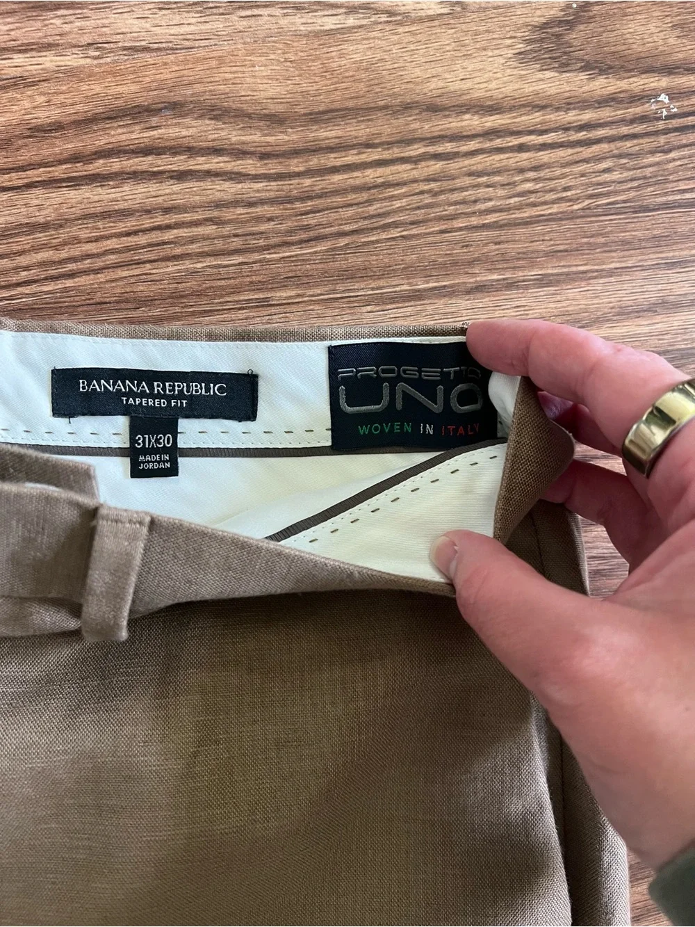 Banana Republic Slim Chinos - Khaki Woven in Italy